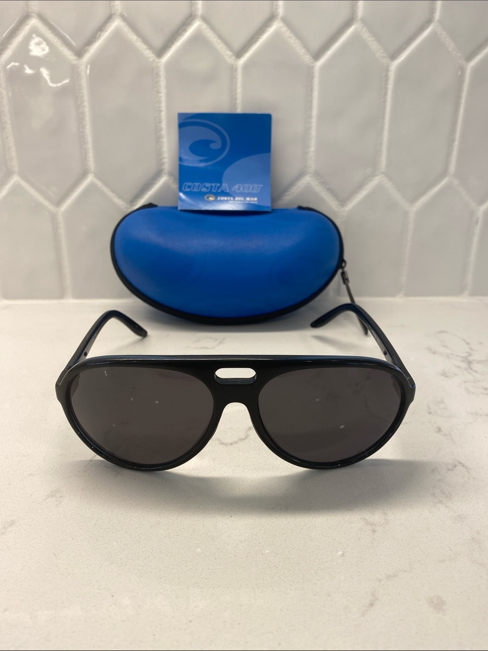Costa Del Mar Grand Catalina Aviator Sunglasses with Blue Case Unisex EUC ✨